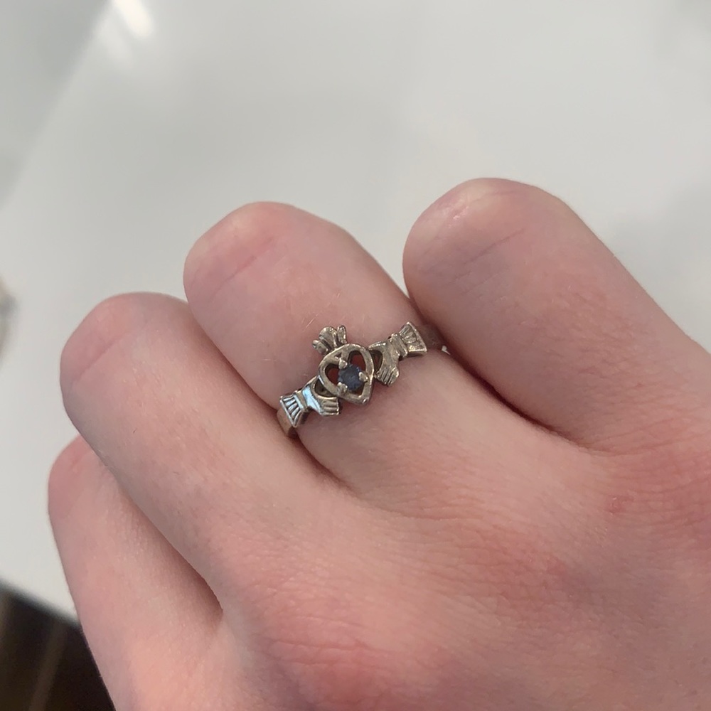 Authentic Claddagh Ring W Stone - image 1